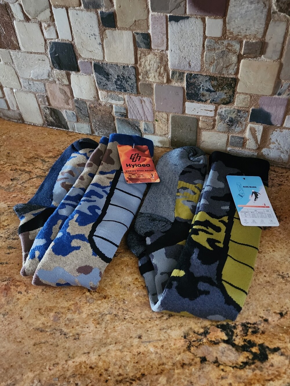 Men's Camouflage Over Knee  Socks - Pack with Blue, Gray, Green